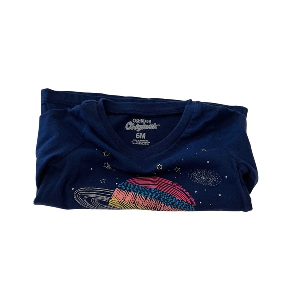 💫$4/ADD ON💫 OshKosh B'gosh Navy Cosmic Planet Long Sleeve Tee | Baby Girls 6 MTH - Picture 3 of 5